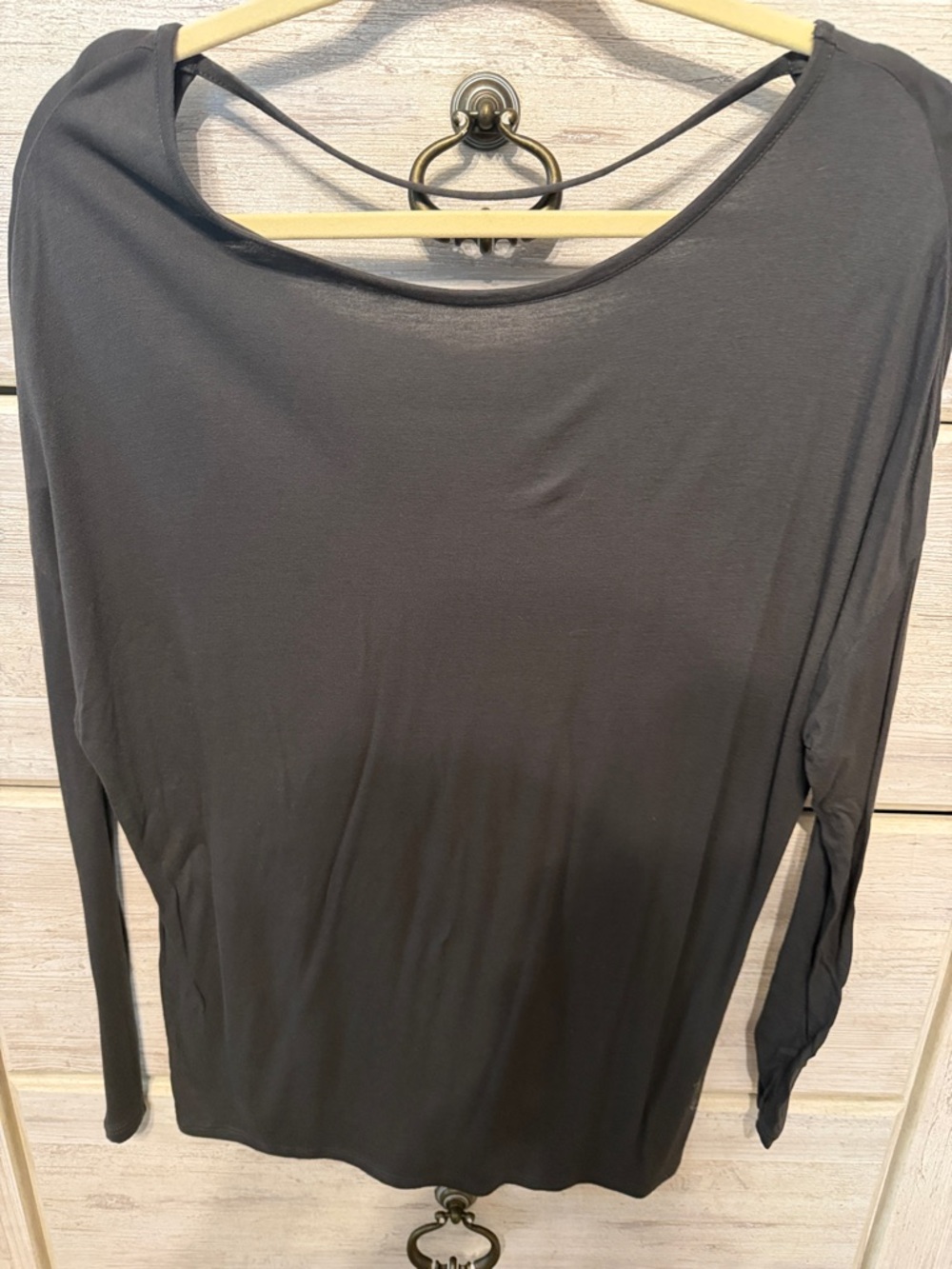 Women’s Old Navy Scoop Neck Long Sleeve Top - Charcoal size medium